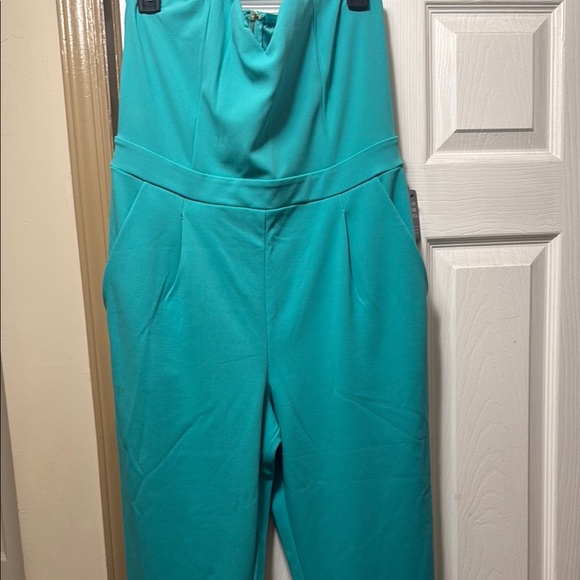 Express Blue Jumpsuit Modern Strapless Design - Picture 5 of 7
